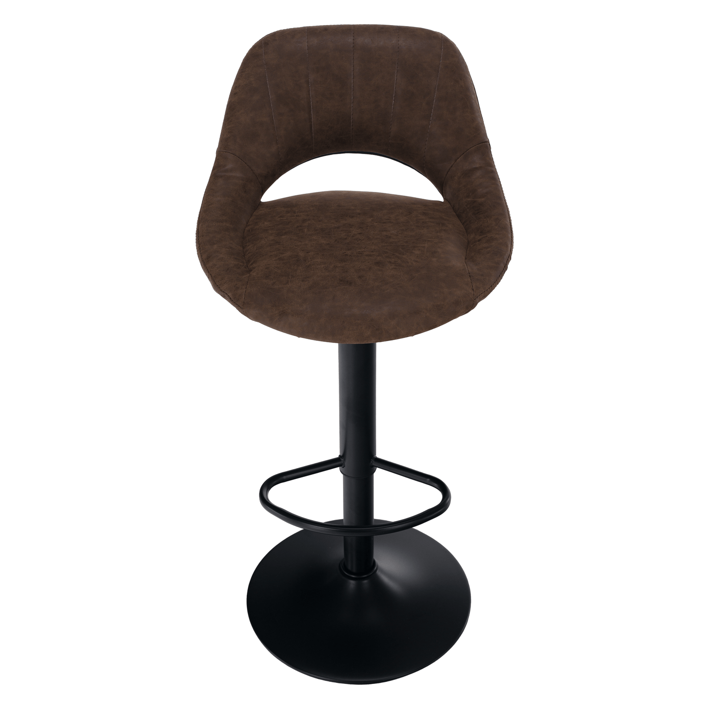 Scaun de bar, material textil maro cu efect de piele întoarsă, LORASA NEW
