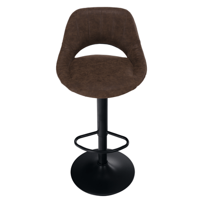 Scaun de bar, material textil maro cu efect de piele întoarsă, LORASA NEW