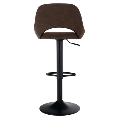 Scaun de bar, material textil maro cu efect de piele întoarsă, LORASA NEW