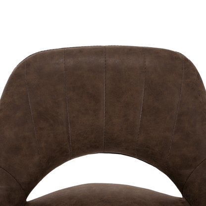 Scaun de bar, material textil maro cu efect de piele întoarsă, LORASA NEW