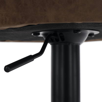 Scaun de bar, material textil maro cu efect de piele întoarsă, LORASA NEW
