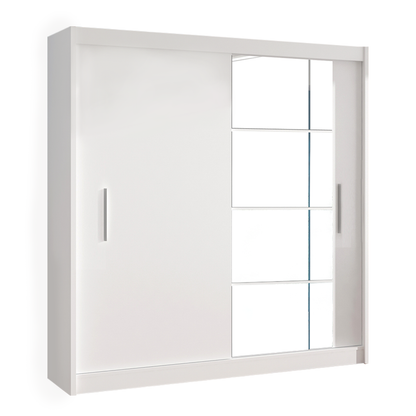 Dulap cu uşi glisante, alb, 180x215, LOW