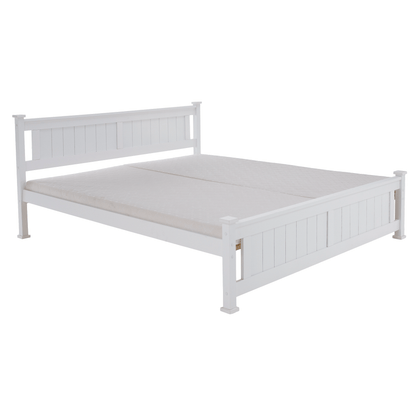 Pat cu lamele, lemn de pin/alb, 160x200, LUCAS NEW