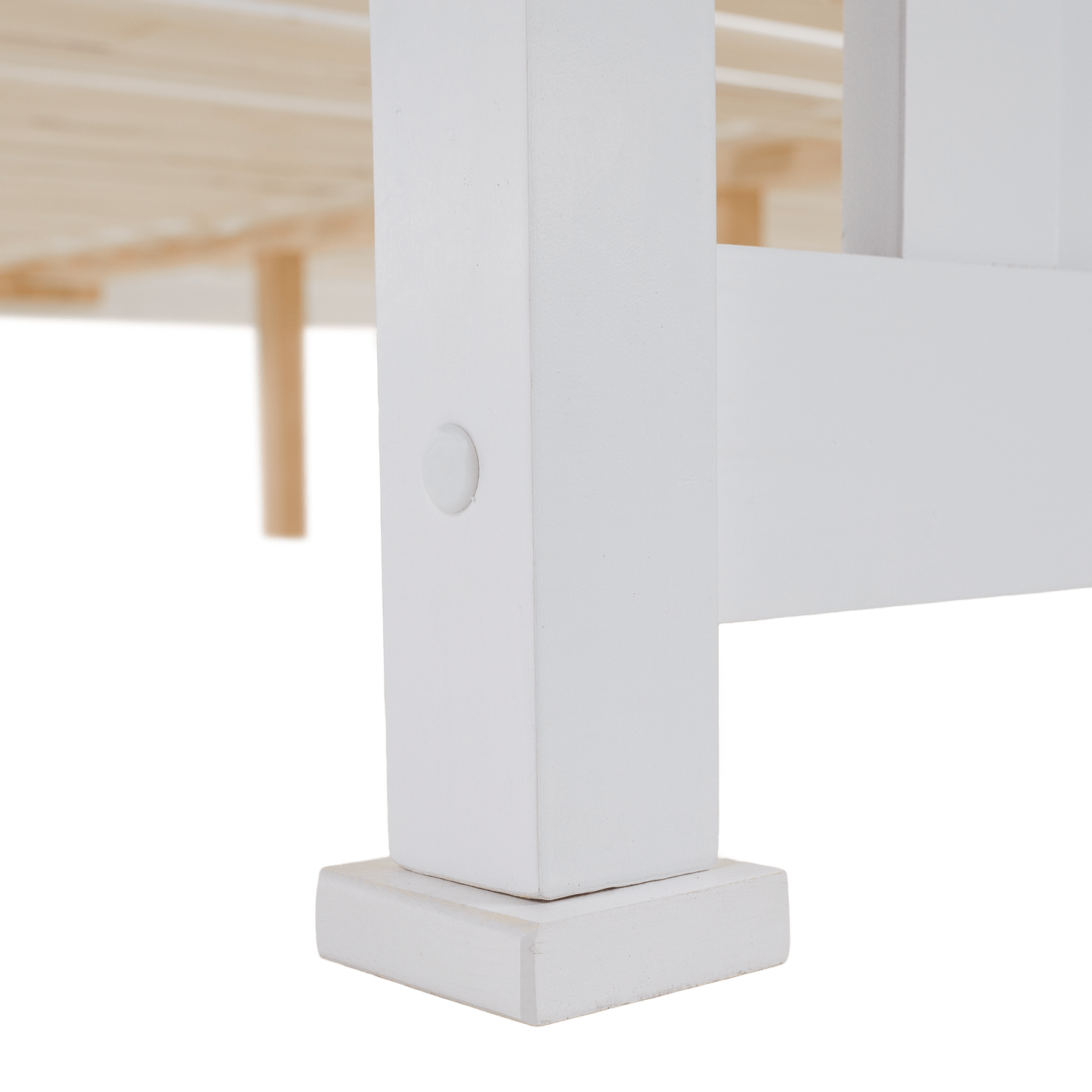 Pat cu lamele, lemn de pin/alb, 160x200, LUCAS NEW