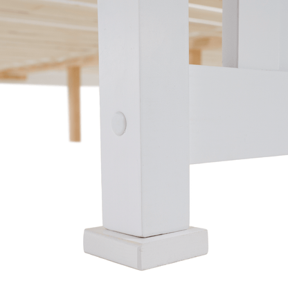 Pat cu lamele, lemn de pin/alb, 160x200, LUCAS NEW