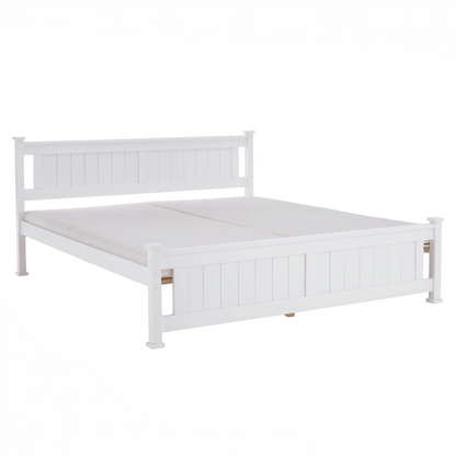 Pat cu lamele, lemn de pin/alb, 160x200, LUCAS NEW