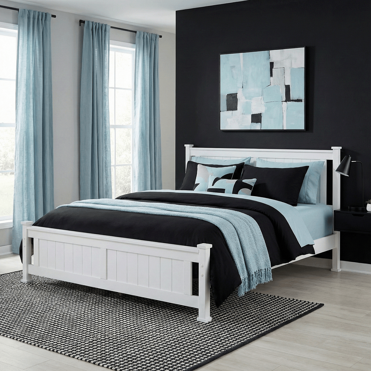 Pat cu lamele, lemn de pin/alb, 160x200, LUCAS NEW