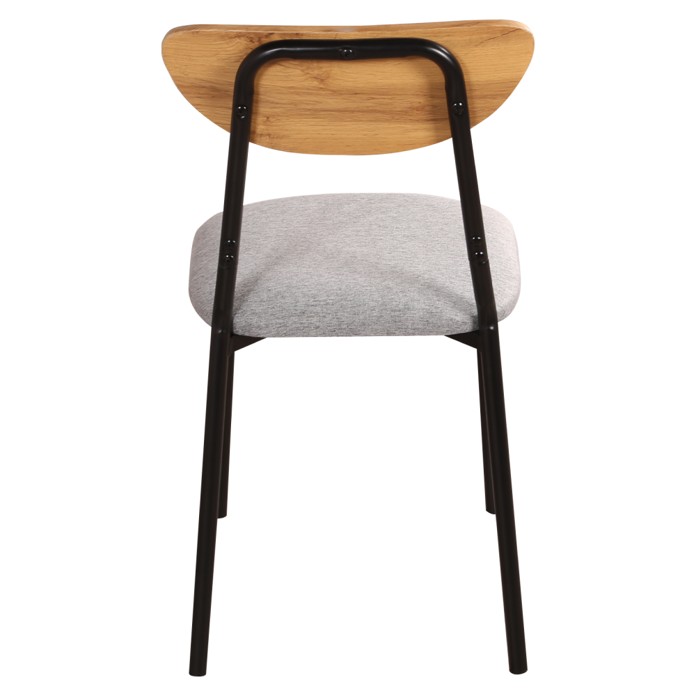 Set de sufragerie 1+4, stejar deschis/gri/negru, MADIO