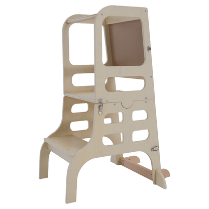 Turnul de învăţare Montessori 3în1 cu tablă, natural, MAGAN
