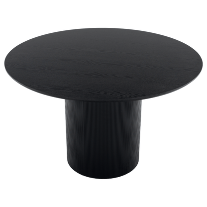 Masă de sufragerie, neagră, diametru 120 cm, MAHIR TIP 2