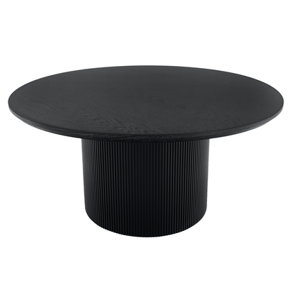 Măsuţă de cafea, negru, diametru 80 cm, MAHIR TYP 2