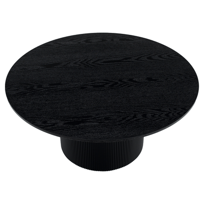 Măsuţă de cafea, negru, diametru 80 cm, MAHIR TYP 2