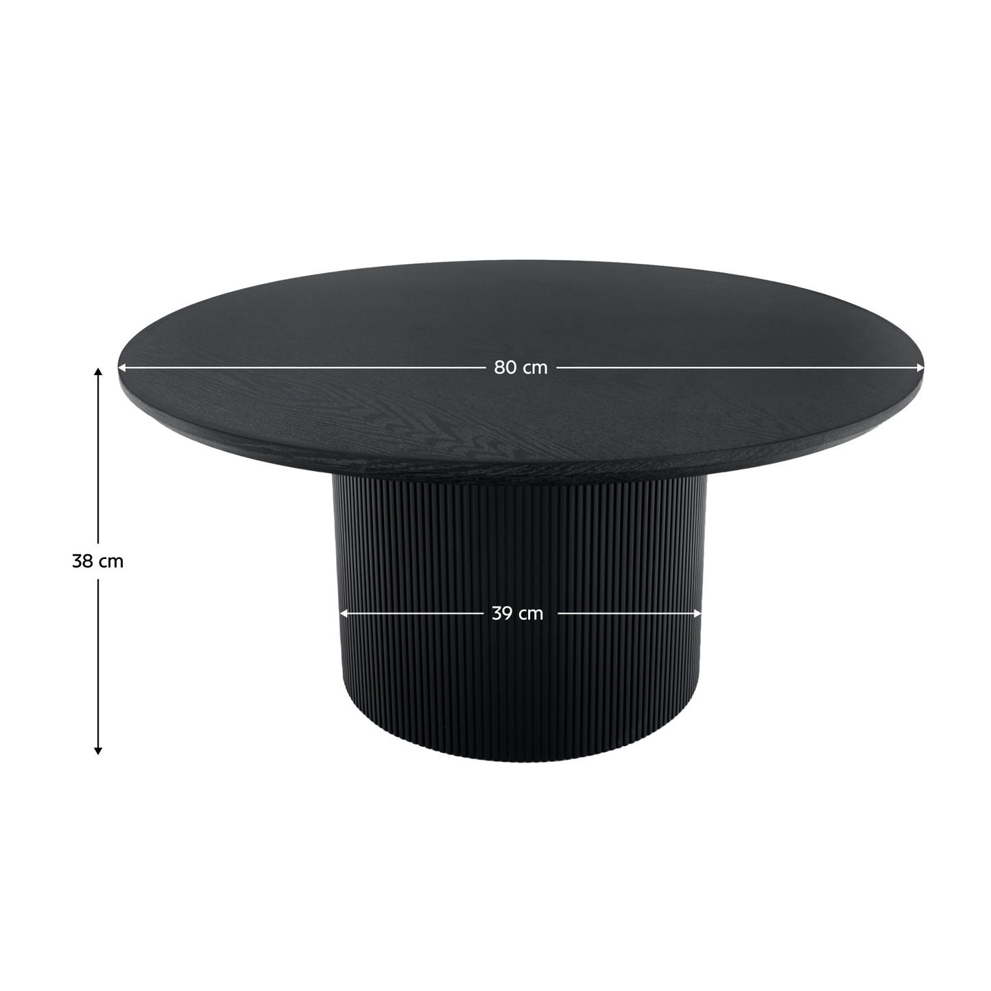 Măsuţă de cafea, negru, diametru 80 cm, MAHIR TYP 2