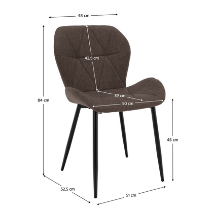 Scaun dining, maro/negru, MAKENA TIP 2