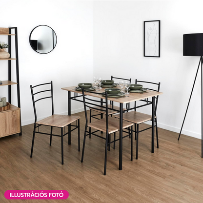 Set de sufragerie 1+4, stejar sonoma/negru, MAKO