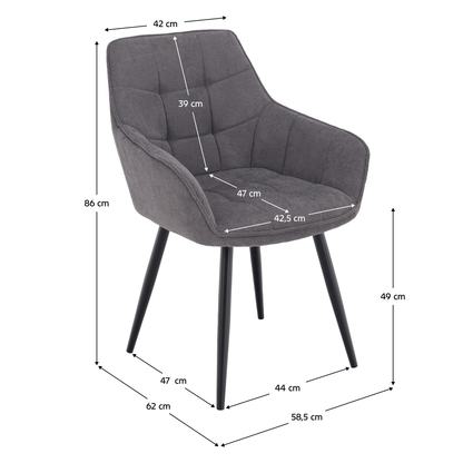 Scaun de design, gri/negru, MARKEN
