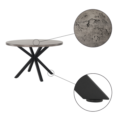 Masă de luat masa, gri carbon / negru, diametru 120 cm, MEDOR