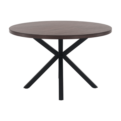 Masă de sufragerie, stejar închis / negru, diametru 120 cm, MEDOR