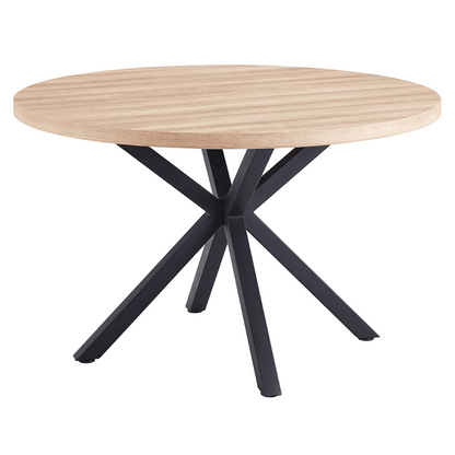 Masă de sufragerie, stejar sonoma / negru, diametru 120 cm, MEDOR