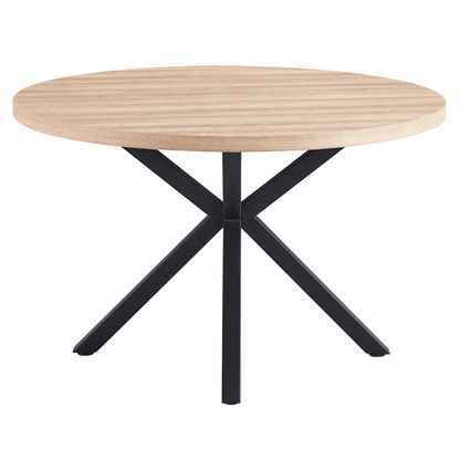 Masă de sufragerie, stejar sonoma / negru, diametru 120 cm, MEDOR