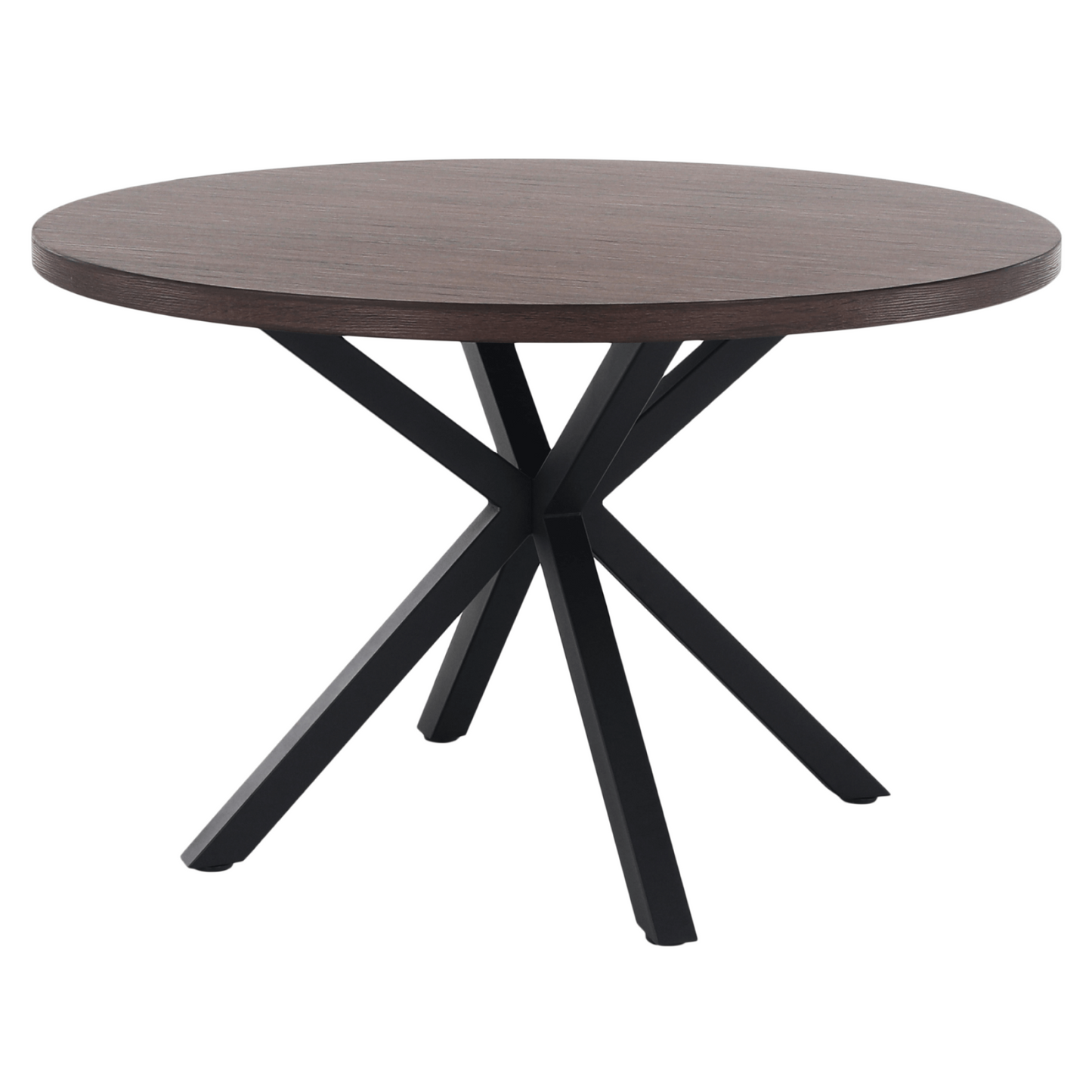 Masă de sufragerie, stejar închis / negru, diametru 120 cm, MEDOR