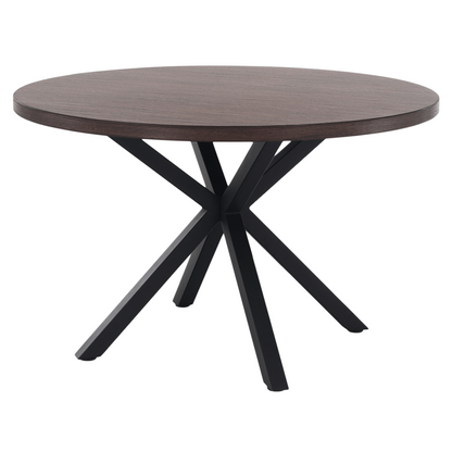 Masă de sufragerie, stejar închis / negru, diametru 120 cm, MEDOR