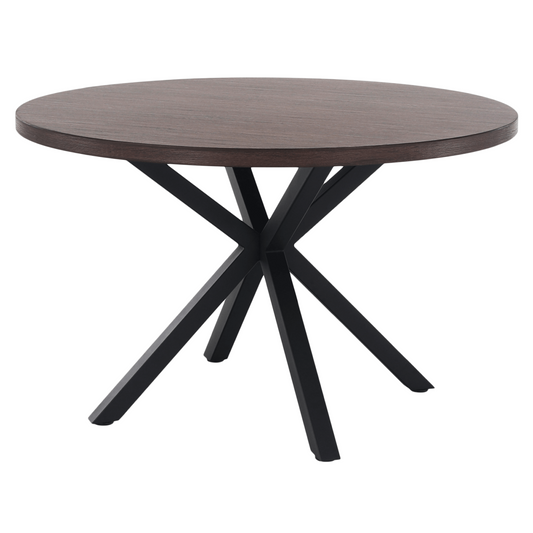 Masă de sufragerie, stejar închis / negru, diametru 120 cm, MEDOR