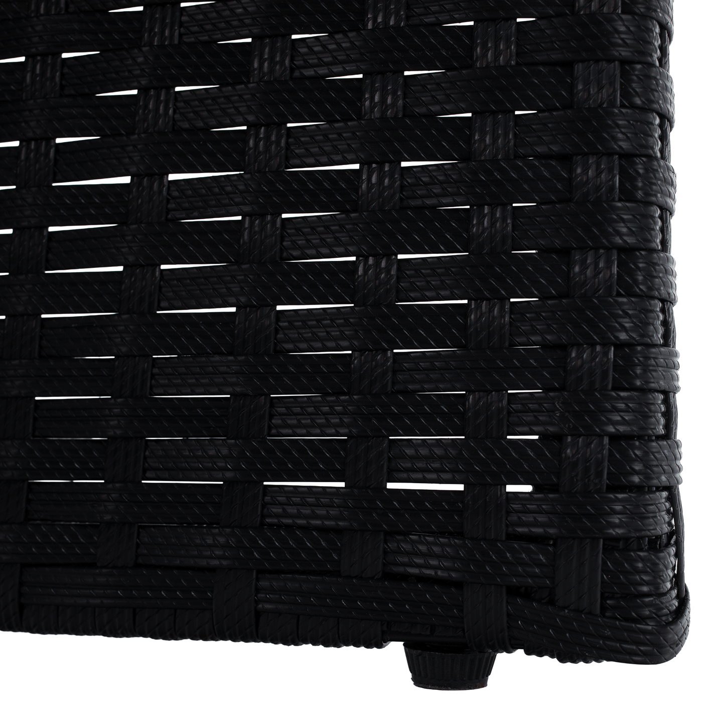Set de grădină din ratan, lemn de salcâm, negru/crem/natural, MELFORD