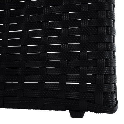 Set de grădină din ratan, lemn de salcâm, negru/crem/natural, MELFORD