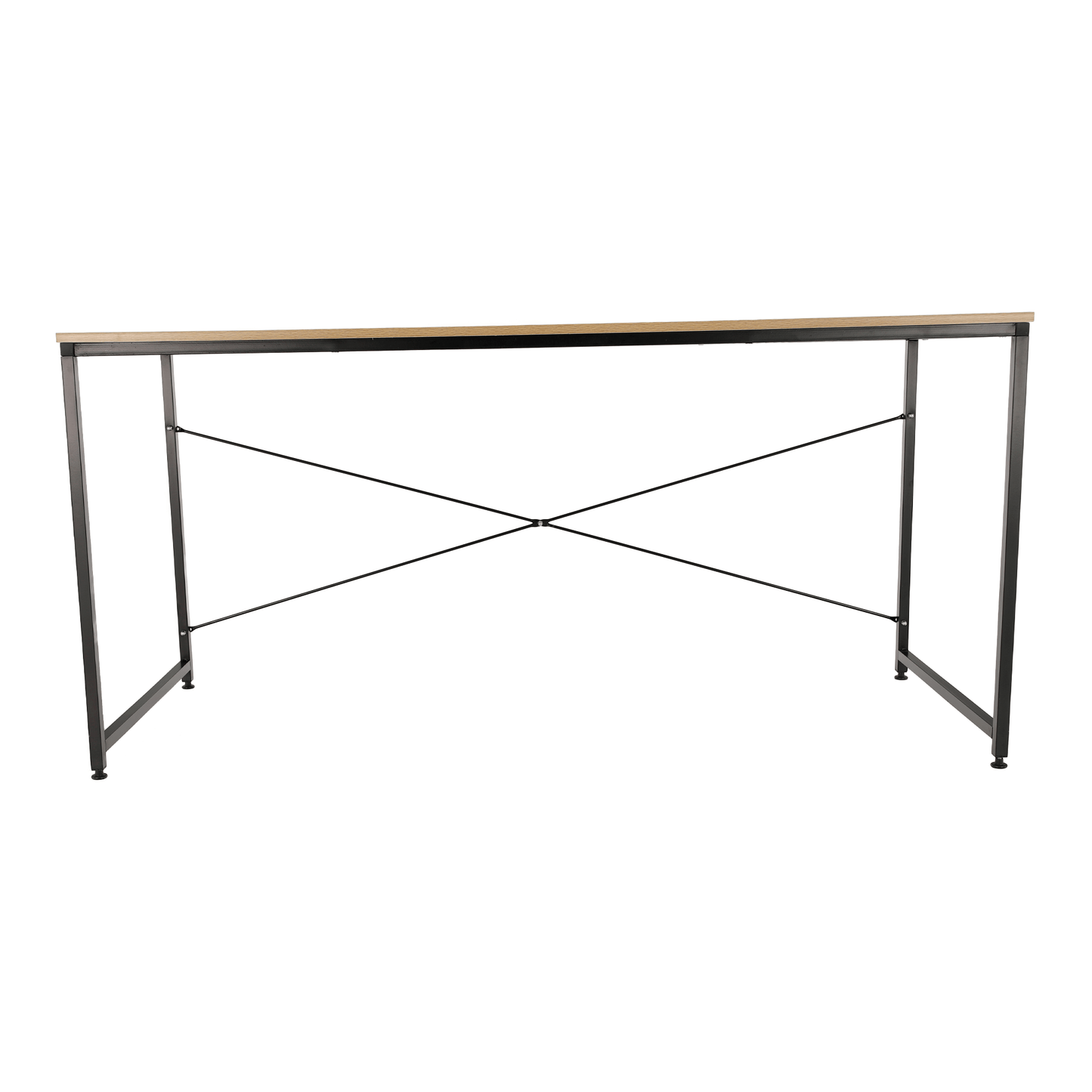 Birou, stejar / negru, 150x60 cm, MELLORA
