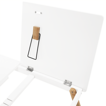 Masă pliabilă pentru laptop, bambus alb / natural, MELTEN