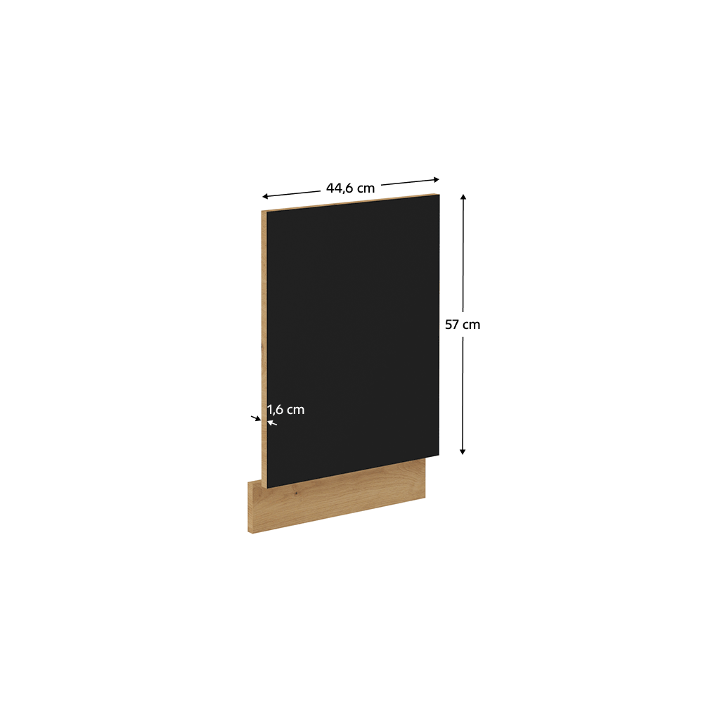 Uşă pentru maşina de spălat vase, stejar artizan/ negru mat, MONRO ZM 570x446