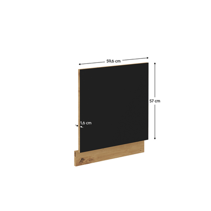 Uşă pentru maşina de spălat vase, stejar artizan/ negru mat, MONRO ZM 570x596
