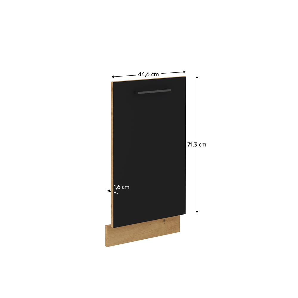 Uşă pentru maşina de spălat vase, stejar artizan/ negru mat, MONRO ZM 713x446