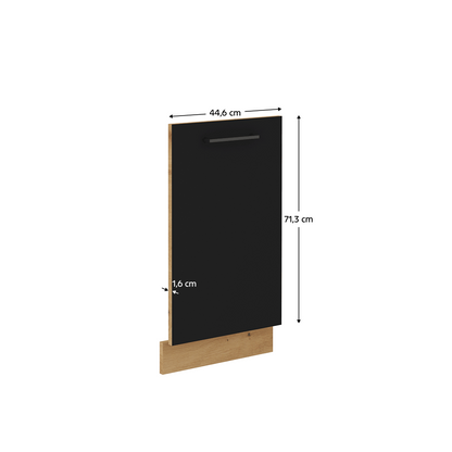 Uşă pentru maşina de spălat vase, stejar artizan/ negru mat, MONRO ZM 713x446