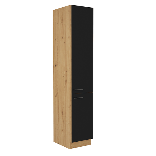 Dulap pentru produse alimentare, negru mat / stejar artizan, MONRO 40 DK-210 2F