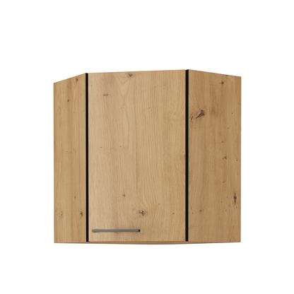 Dulap superior, negru mat / stejar artizan, MONRO 60/60 GN-72 1F