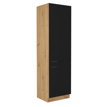 Dulap pentru produse alimentare, negru mat / stejar artizan, MONRO 60 DK-210 2F