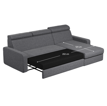 Set canapea de colţ, gri, pe dreapta, MORA ROH