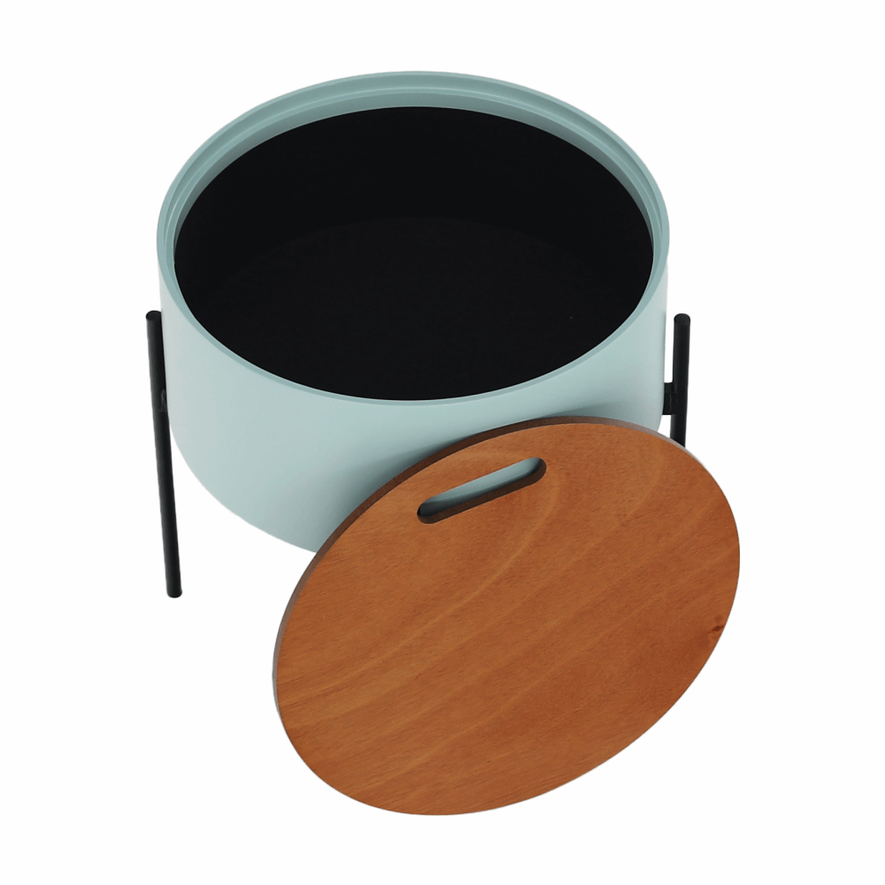 Taburet cu spaţiu de depozitare, neo mentă/natural/negru, MOSAI