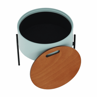 Taburet cu spaţiu de depozitare, neo mentă/natural/negru, MOSAI