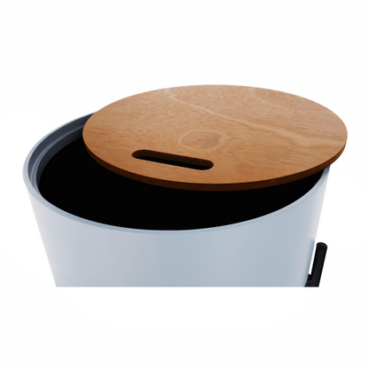 Taburet cu spaţiu de depozitare, gri/natural/negru, MOSAI