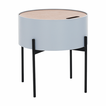 Taburet cu spaţiu de depozitare, gri/natural/negru, MOSAI