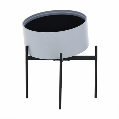 Taburet cu spaţiu de depozitare, gri/natural/negru, MOSAI