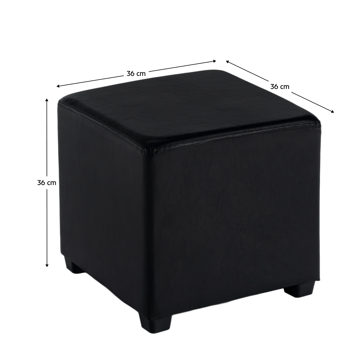 Taburet, piele textilă neagră, NIKI NEW
