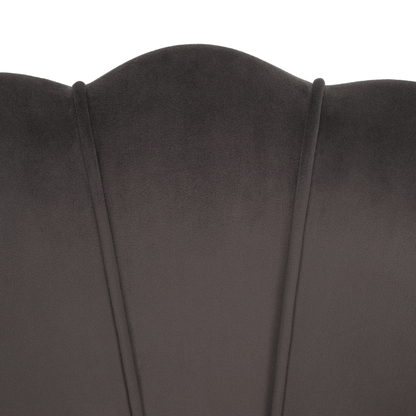 Fotoliu în stilul Art-deco, gri-maro ţesătură Velvet/gold crom auriu, NOBLEO