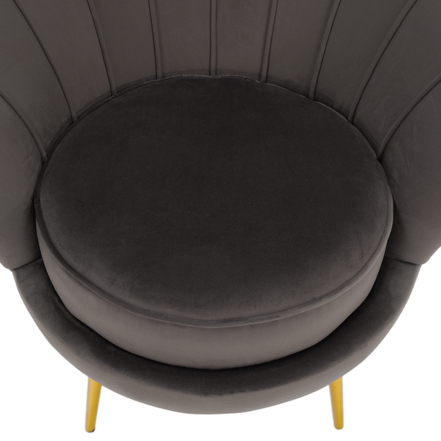 Fotoliu în stilul Art-deco, gri-maro ţesătură Velvet/gold crom auriu, NOBLEO