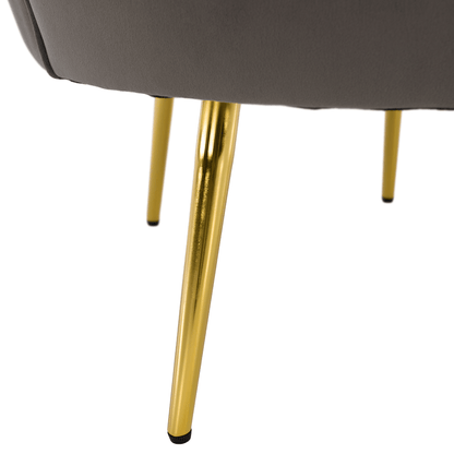 Fotoliu în stilul Art-deco, gri-maro ţesătură Velvet/gold crom auriu, NOBLEO