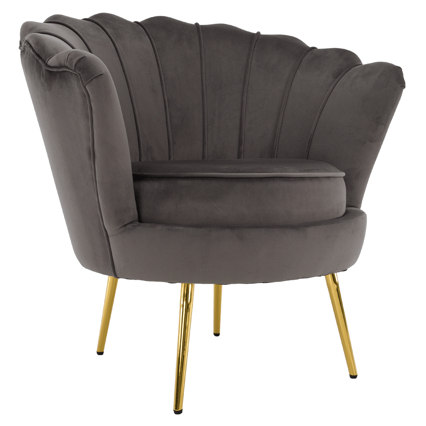 Fotoliu în stilul Art-deco, gri-maro ţesătură Velvet/gold crom auriu, NOBLEO