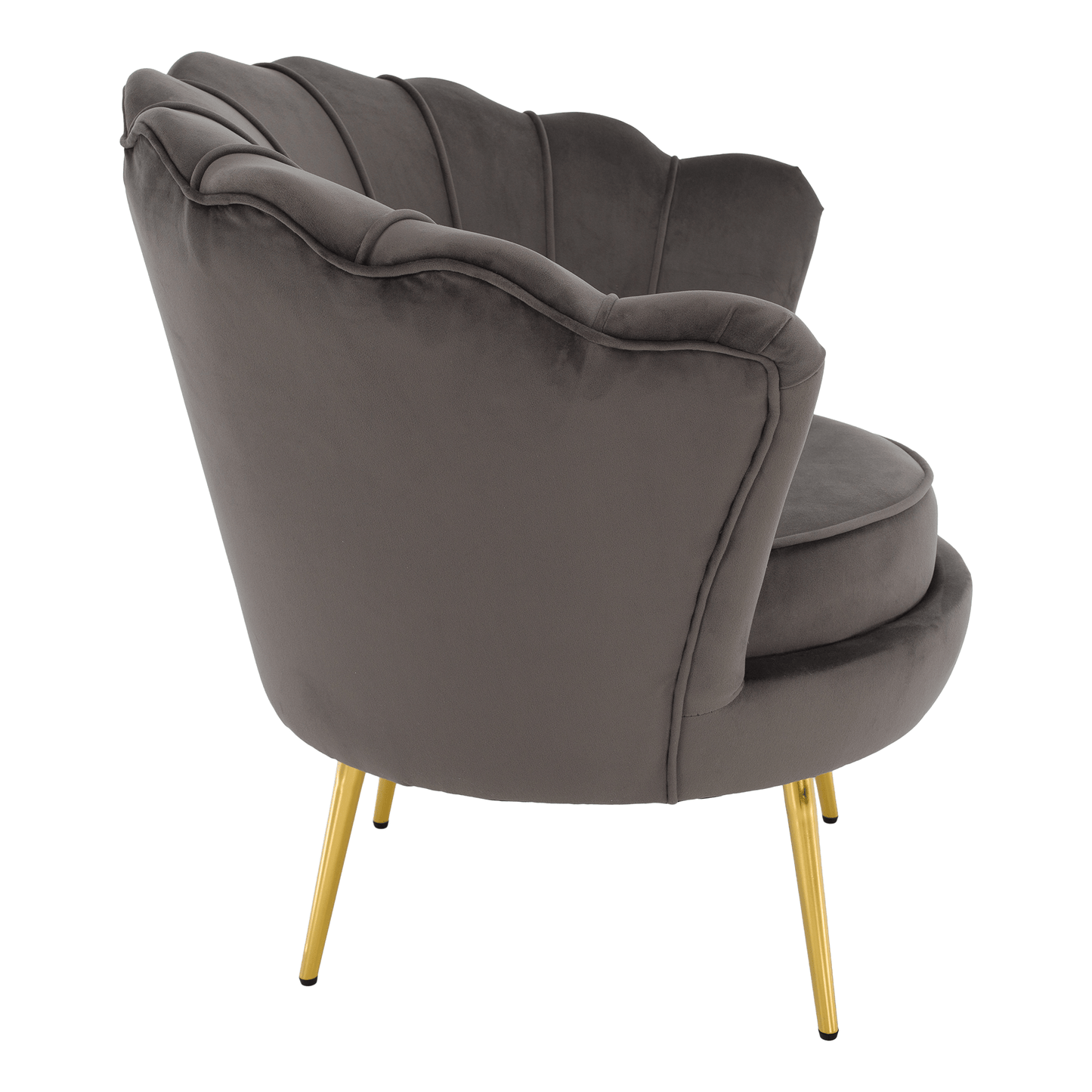 Fotoliu în stilul Art-deco, gri-maro ţesătură Velvet/gold crom auriu, NOBLEO